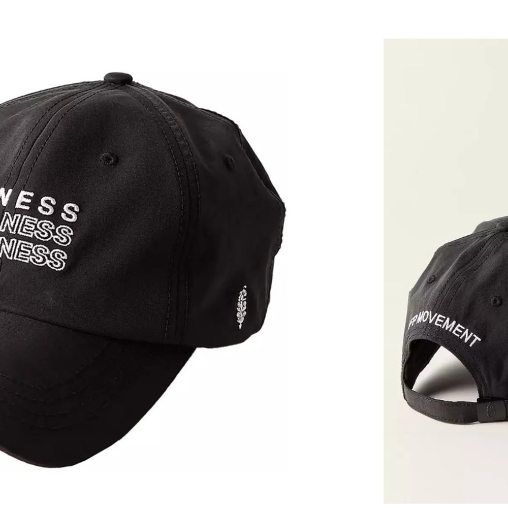 Free People Black Embroidered Hat